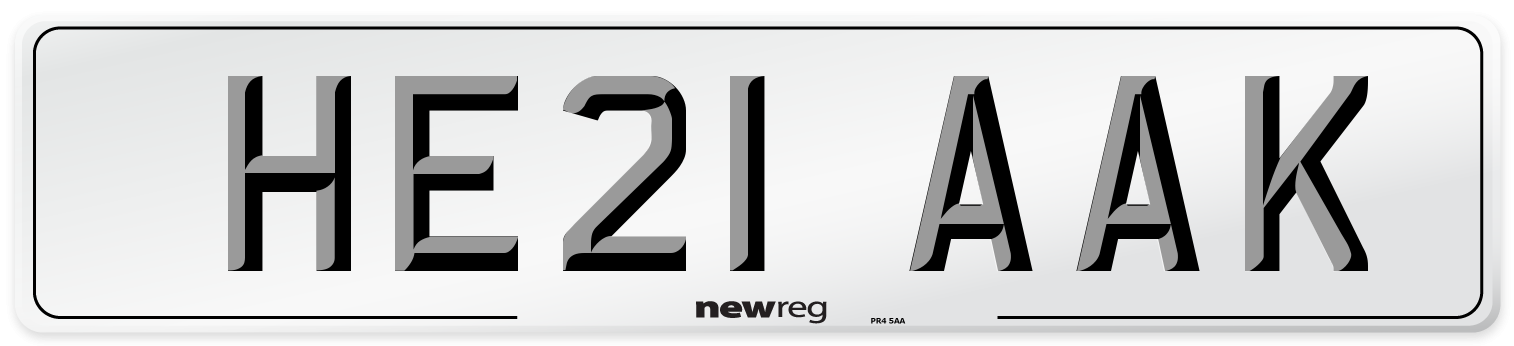 HE21 AAK Number Plate from New Reg